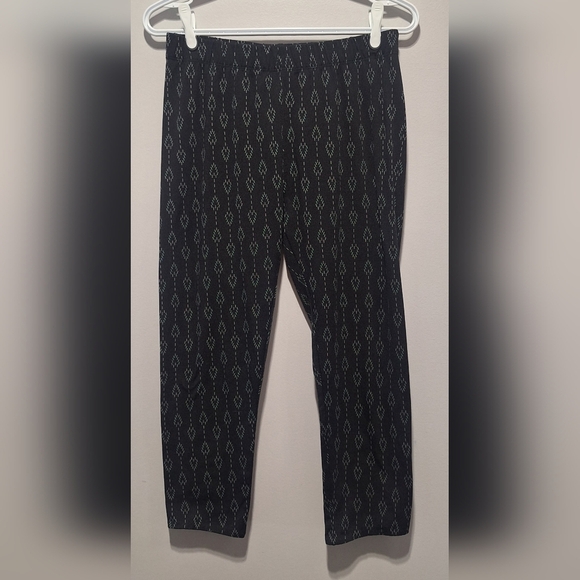 UK2LA Pants - Lrg Black Patterned Leggings EUC